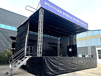 portable stage trailer with lighting and speaker racks